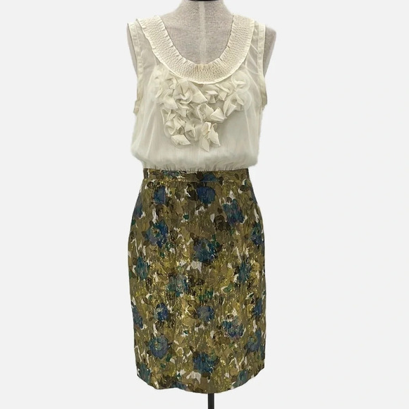 Anthropologie Moulinette Soeurs Stylist's Eye Watercolor Floral Sheath Dress = 4 - Picture 1 of 7
